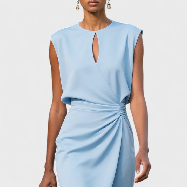 Roxy - Elegant Draped Midi Dress