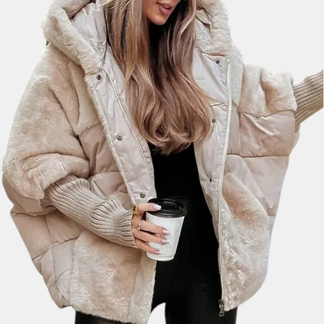 Mika™ | Oversized Hooded Patchwork Puffer Jacket