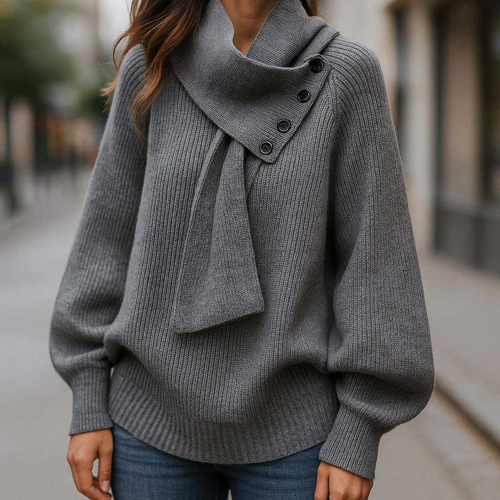 Mirella™ | Cozy Scarf-Neck Sweater