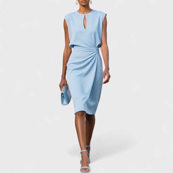 Roxy - Elegant Draped Midi Dress