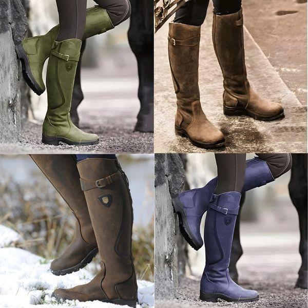Jenna™ | Waterproof Leather Riding Boots
