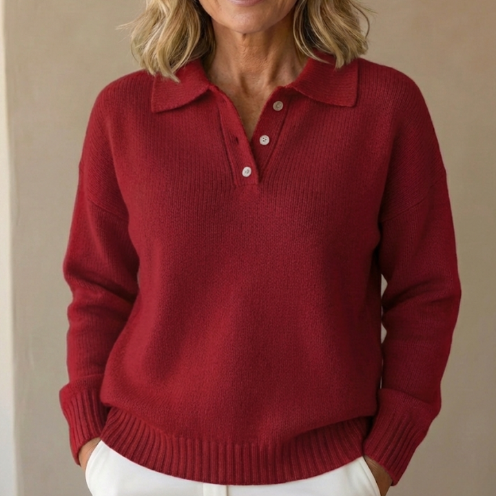 Maya™ | Soft Knit Sweater with Collar