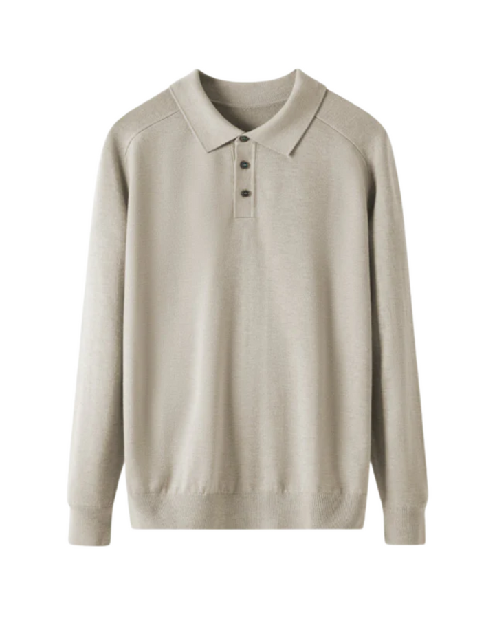 Collin - Merino Wool Long Sleeve Polo