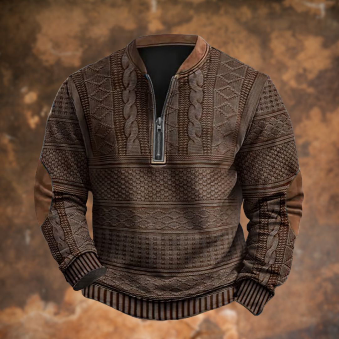 Isaak – Timeless Sweater with Rustic Detailing