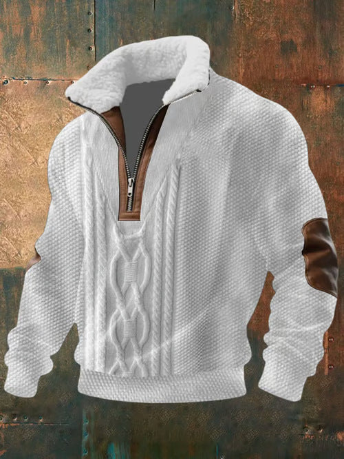Brandon™ | Zip-Up Sweater with a High Fur-Trimmed Collar