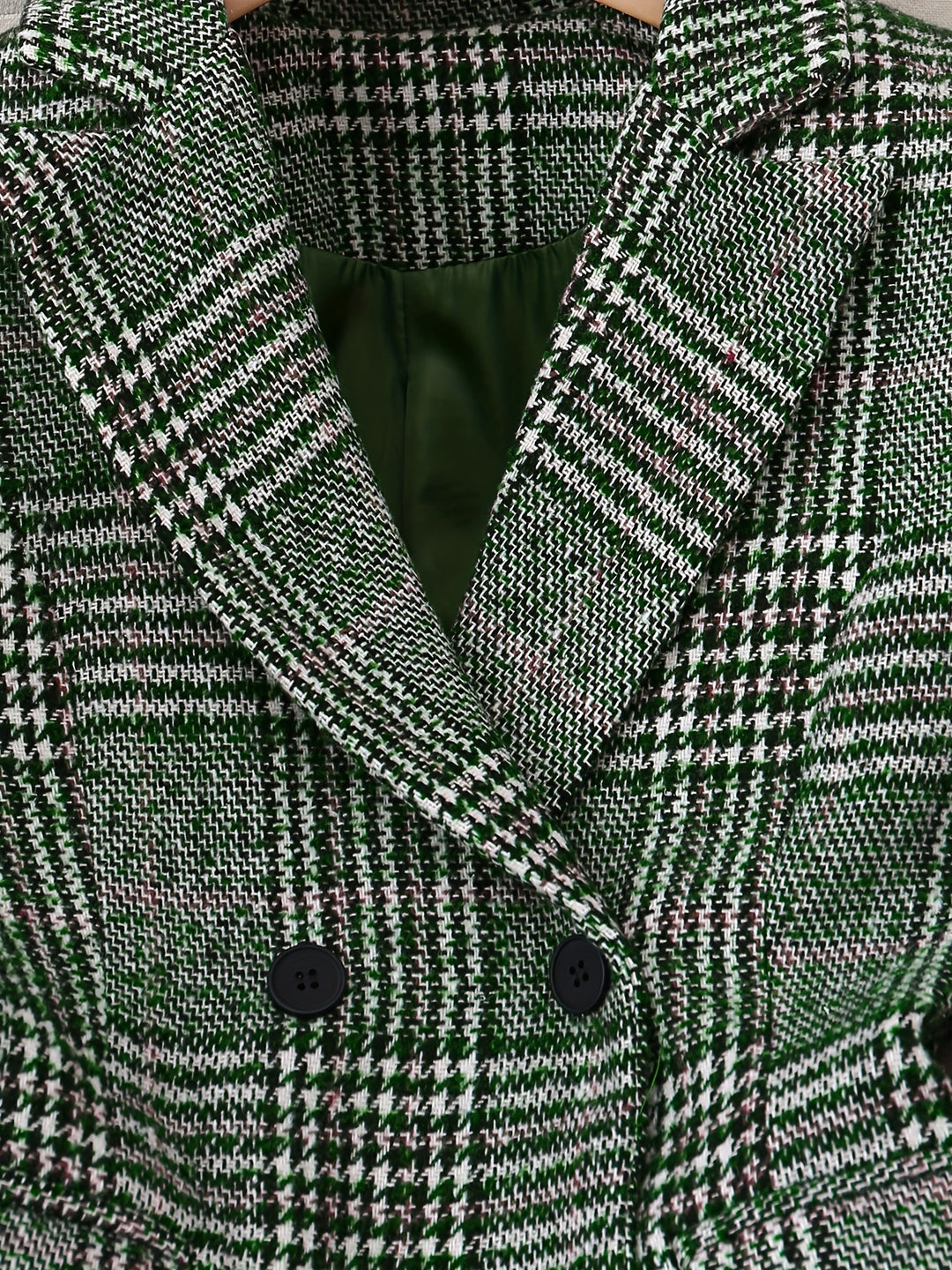 Sabrina™ | Green Plaid Double-Breasted Suit Jacket Set