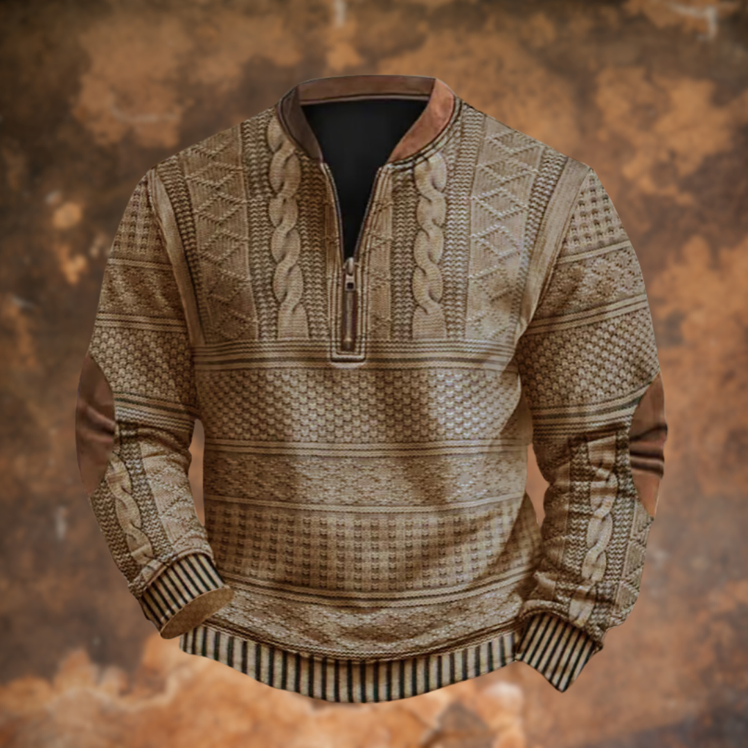 Isaak – Timeless Sweater with Rustic Detailing