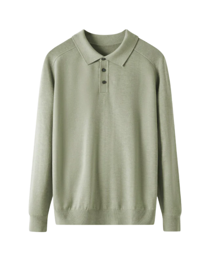Collin - Merino Wool Long Sleeve Polo