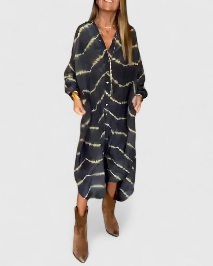 Lottie - Elegant Boho Striped Maxi Dress