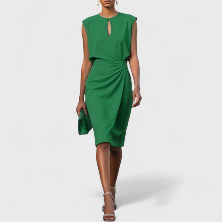 Roxy - Elegant Draped Midi Dress