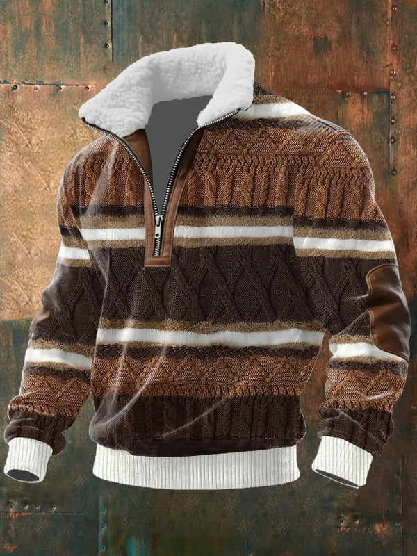 Brandon™ | Zip-Up Sweater with a High Fur-Trimmed Collar