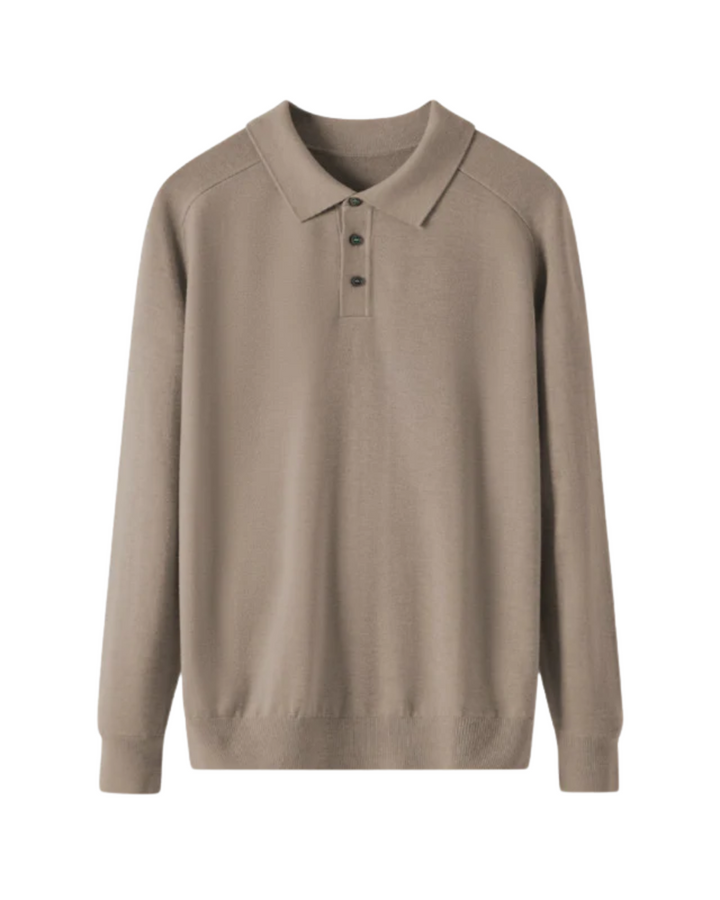 Collin - Merino Wool Long Sleeve Polo