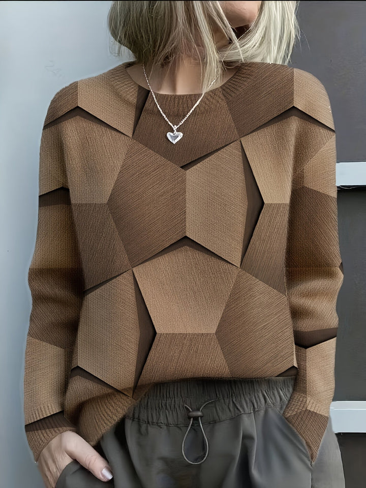 Lyka™ | Geometric Colorblock Knit Sweater