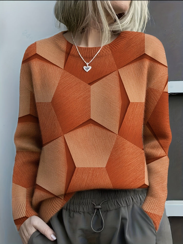 Lyka™ | Geometric Colorblock Knit Sweater