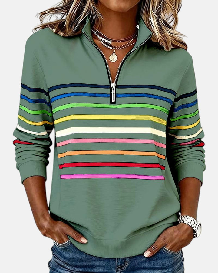 Bridgette™ | Colourful Casual Half-Zip Sweatshirt