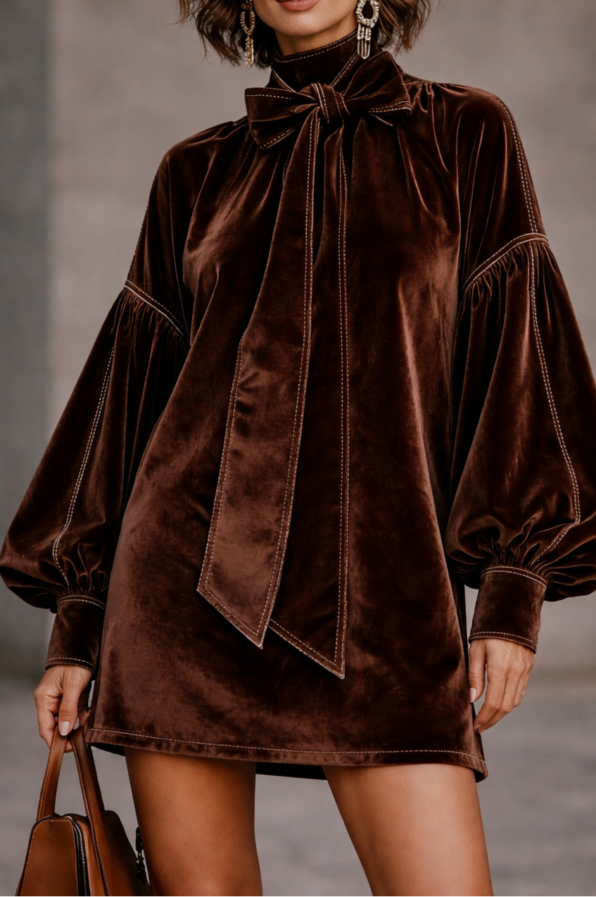 Octavia™ | Elegant Velvet Mini Dress