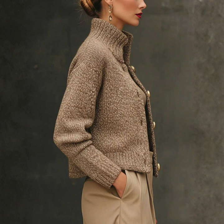 Beatrice™ | High Collar Cardigan