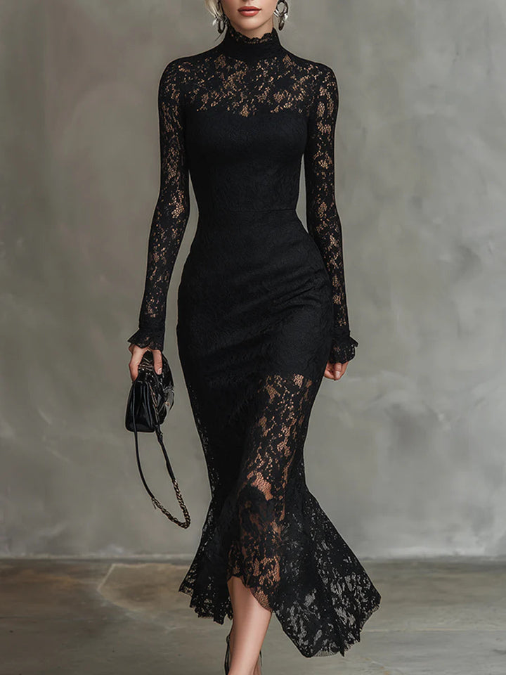 Kimberly™ | Black Lace Maxi Dress