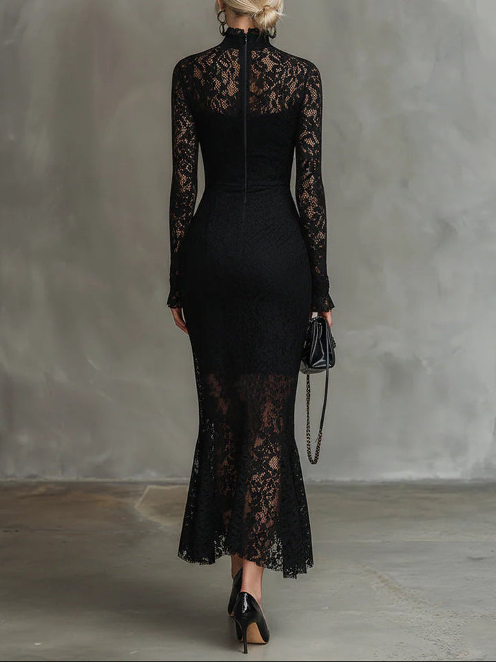 Kimberly™ | Black Lace Maxi Dress