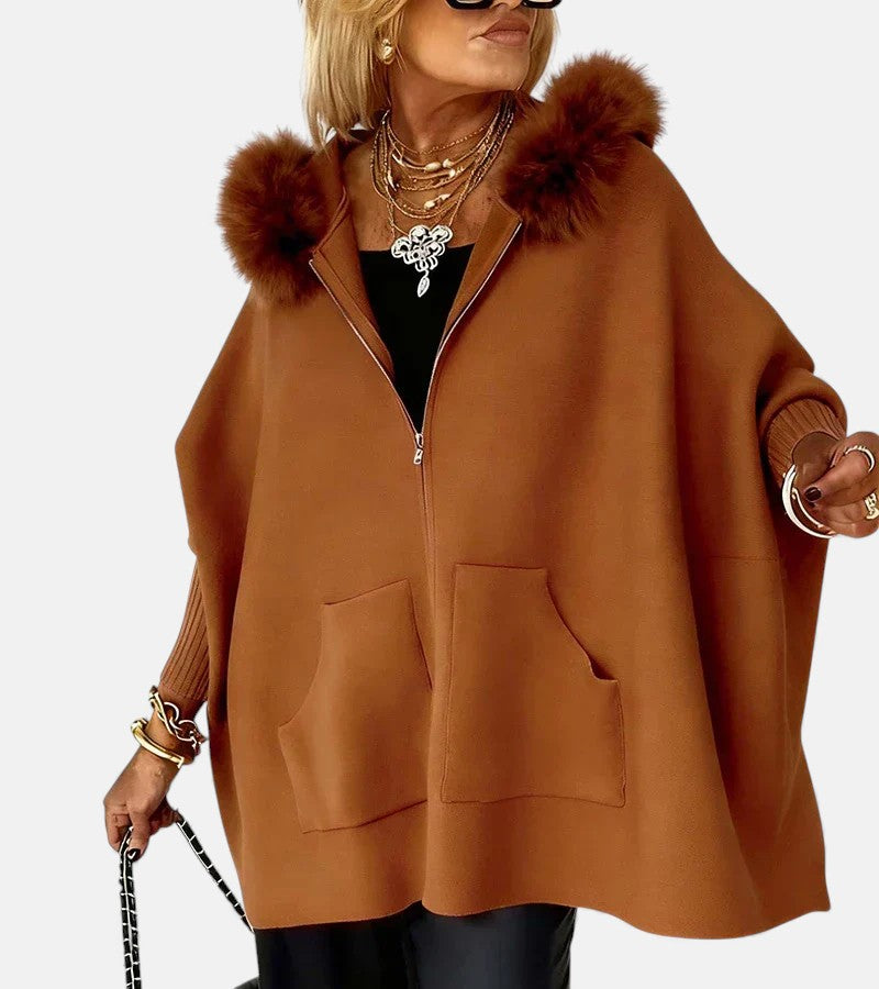 Kristine™ | Casual Hooded Coat with Fur Collar