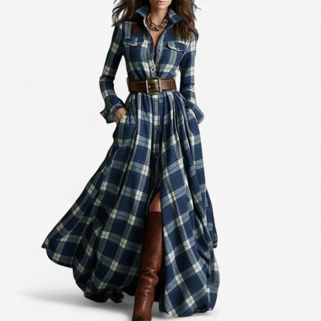 Abigail™ Maxi Dress with Timeless Check Pattern