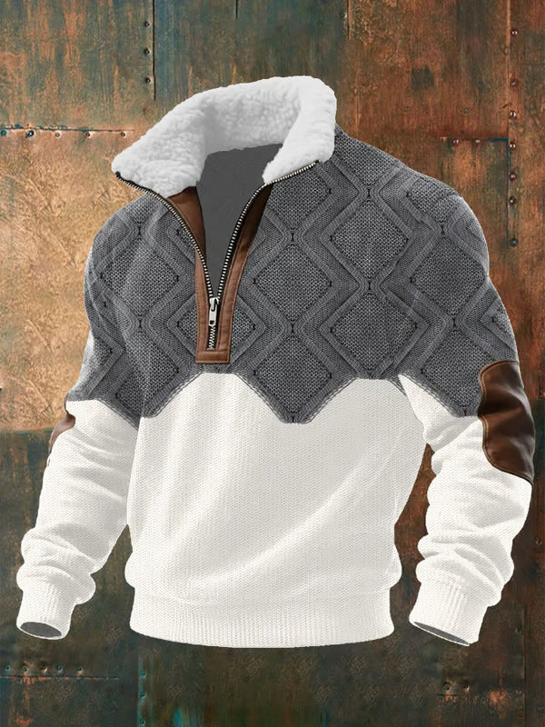 Brandon™ | Zip-Up Sweater with a High Fur-Trimmed Collar