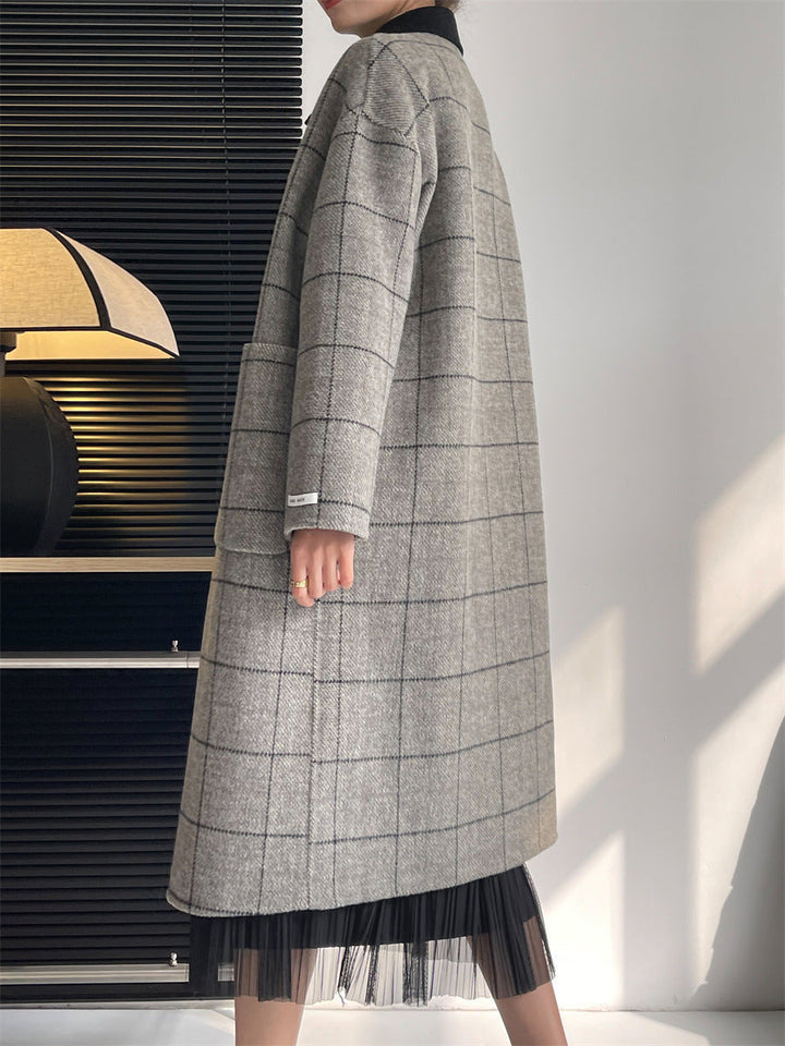 Lucia™ | Classic Plaid Long Coat