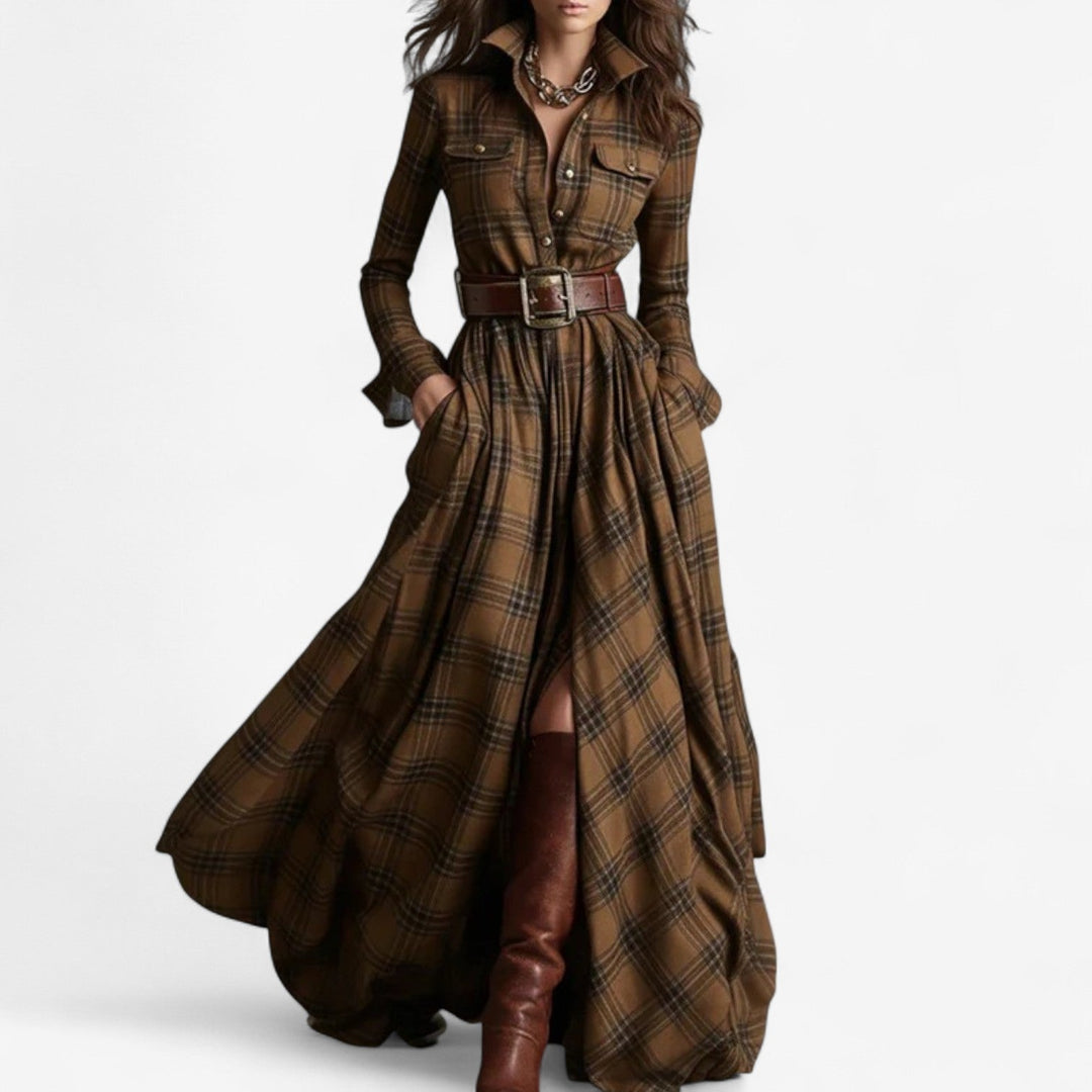 Abigail™ Maxi Dress with Timeless Check Pattern