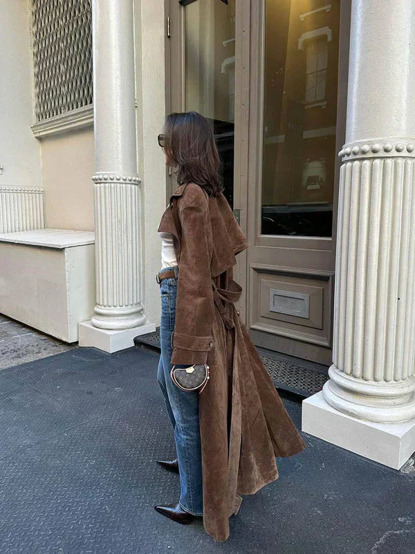 Nora – Suede Trench Coat