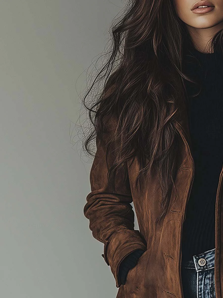 Kylie™ | Vintage Suede Trench Coat