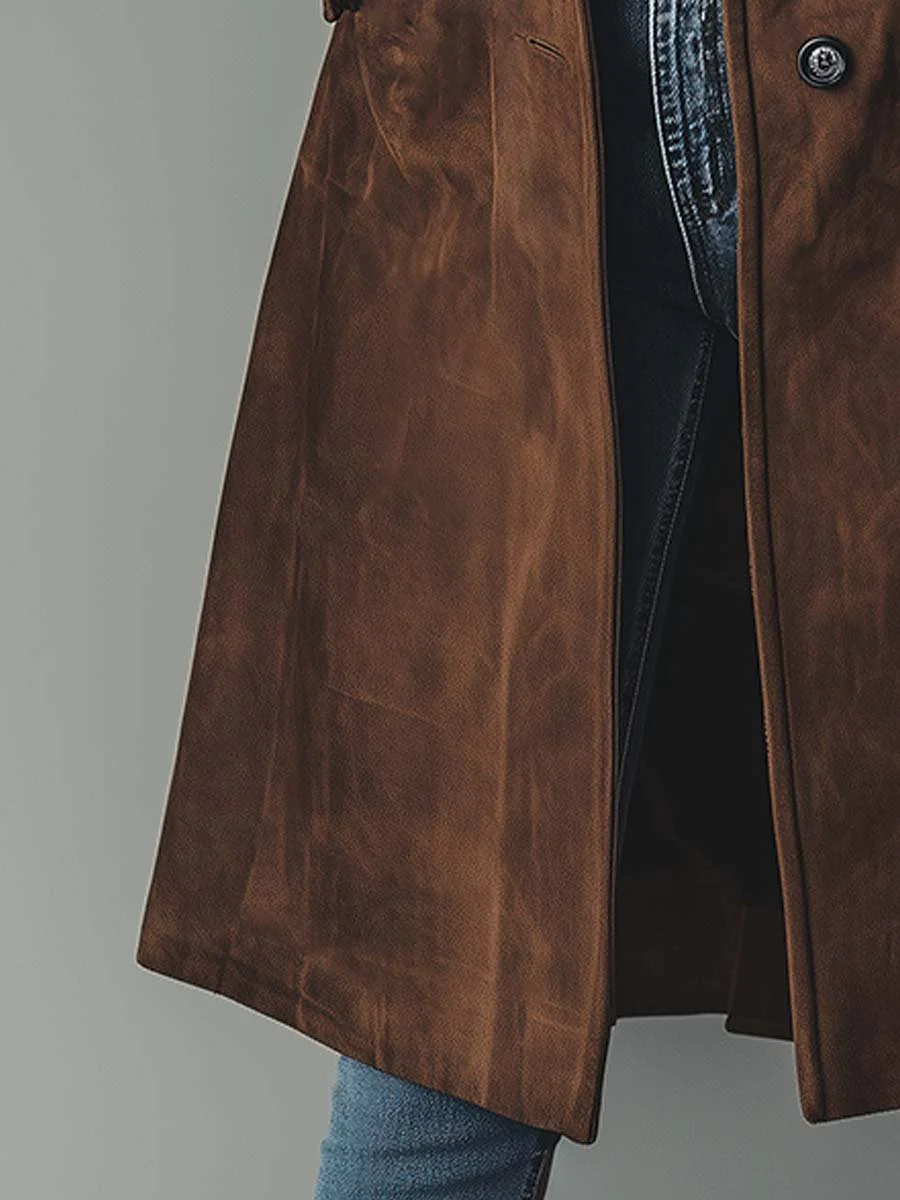 Kylie™ | Vintage Suede Trench Coat