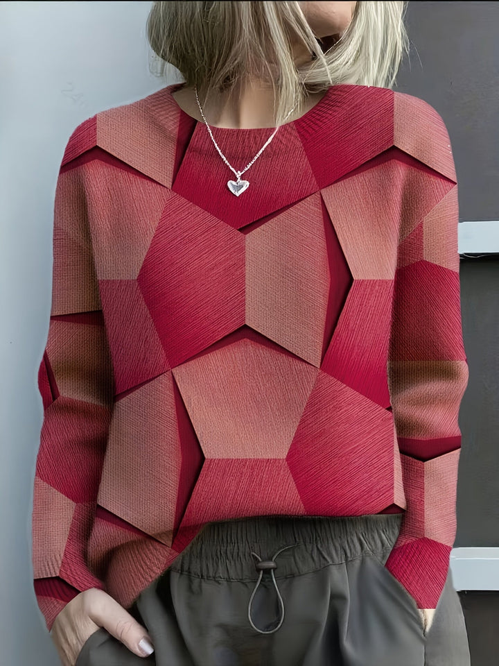 Lyka™ | Geometric Colorblock Knit Sweater