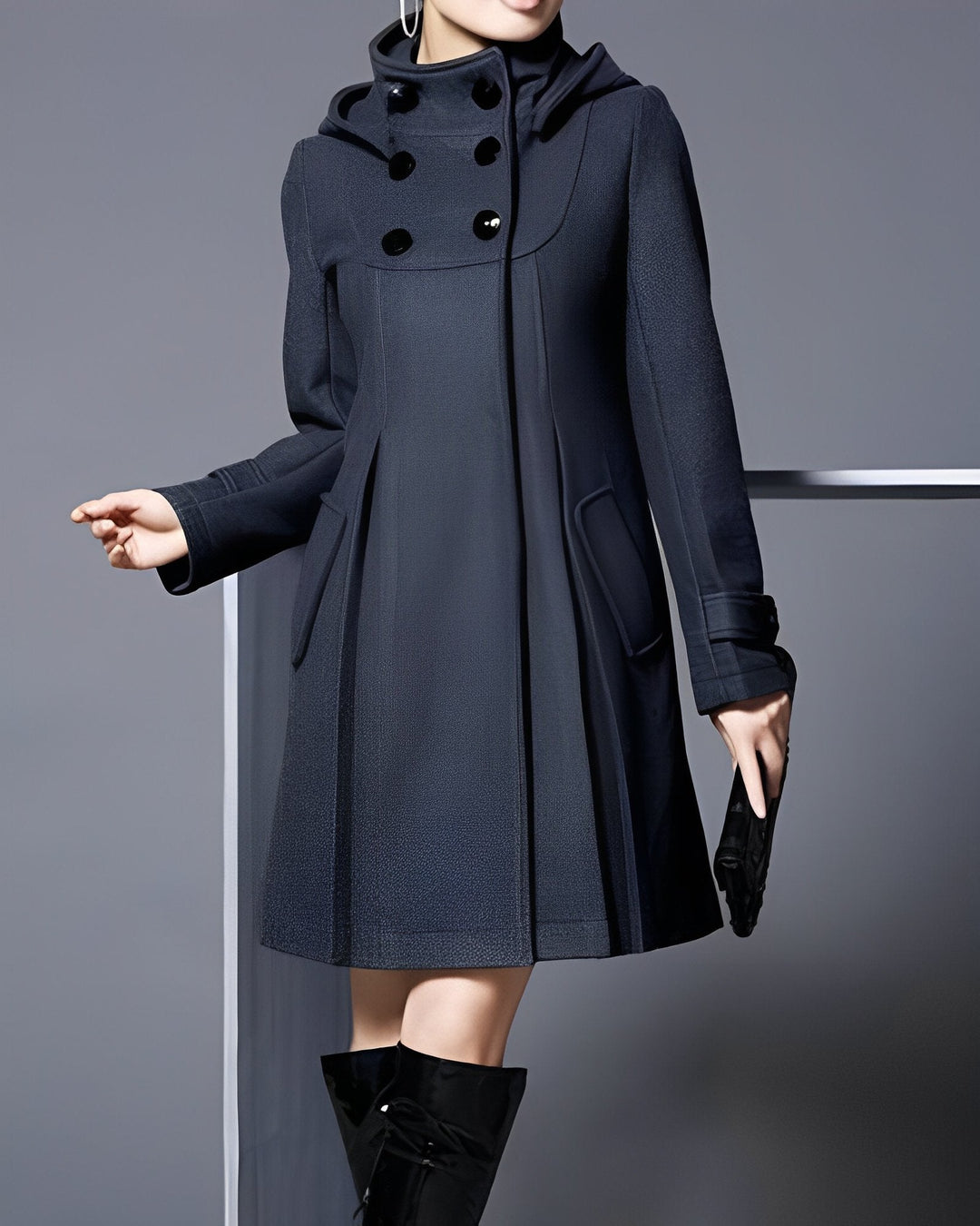 Sheila™ | Elegant Hooded Pocket Jacket