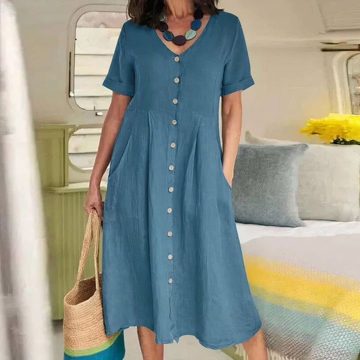 Natalie | Graceful Button Dress