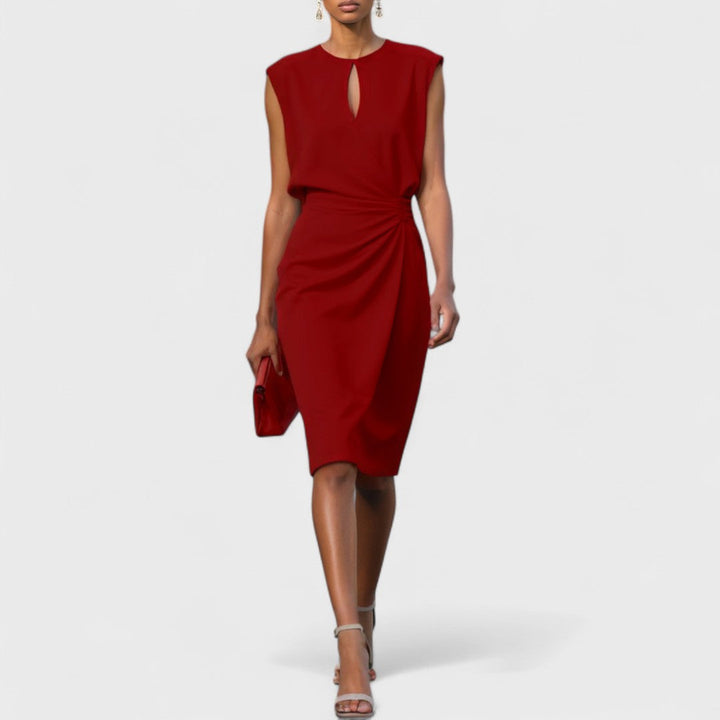 Roxy - Elegant Draped Midi Dress