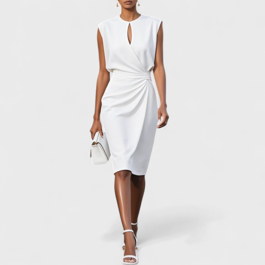 Roxy - Elegant Draped Midi Dress