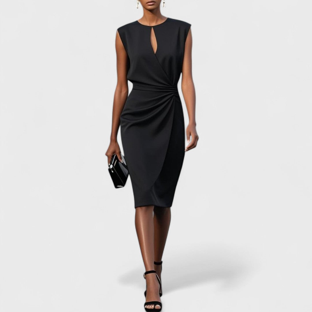 Roxy - Elegant Draped Midi Dress