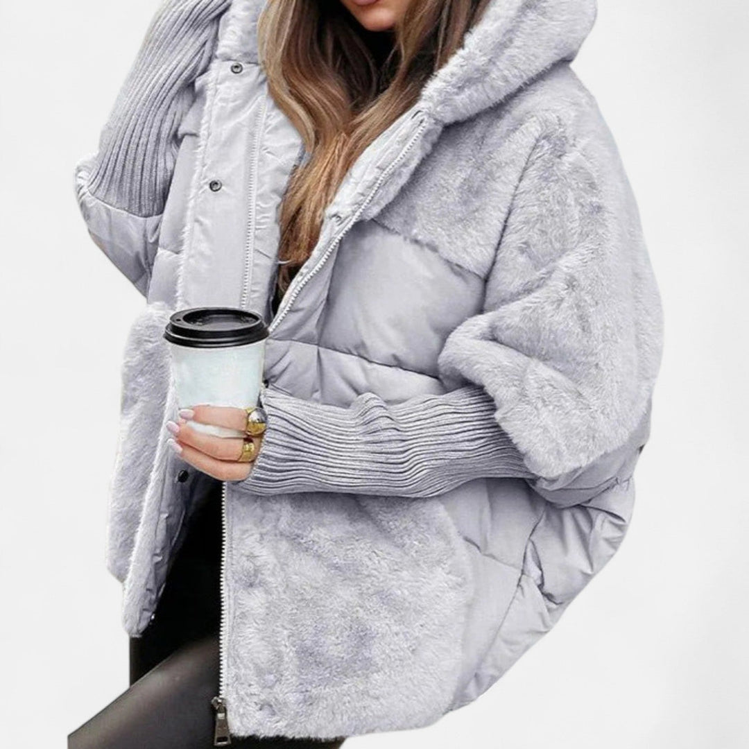 Mika™ | Oversized Hooded Patchwork Puffer Jacket