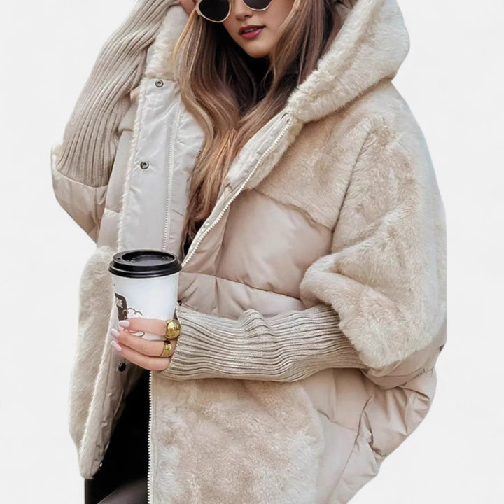 Mika™ | Oversized Hooded Patchwork Puffer Jacket