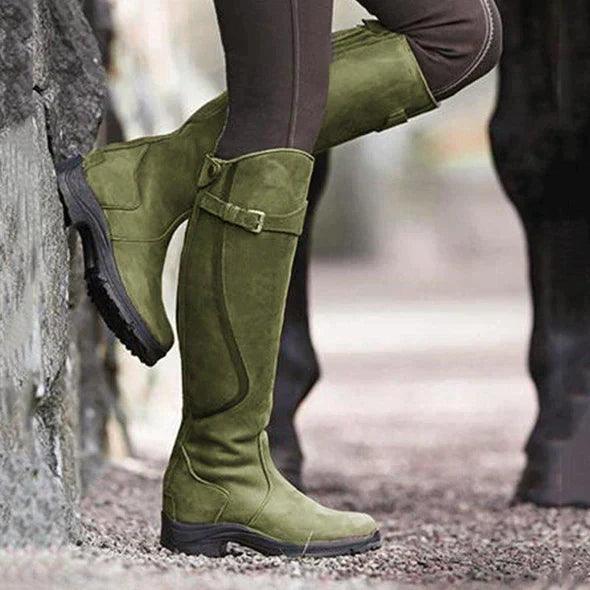 Jenna™ | Waterproof Leather Riding Boots